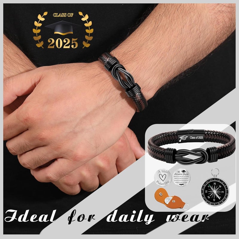 Btysun Valentines Day Gifts for Him Boyfriend Morse Code Bracelets for Men Husband Mens Bracelets Graduation Gifts for Him Fathers Day Adjustable Leather Bracelet Motivational Birthday Annivesary Jewelry Stocking Stuffers - Image 4